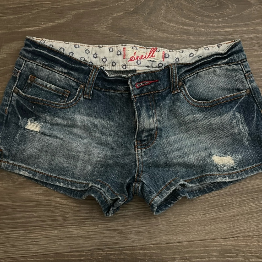 O’Neill Denim Distressed Jean Shorts Blue Juniors 3 Women’s S